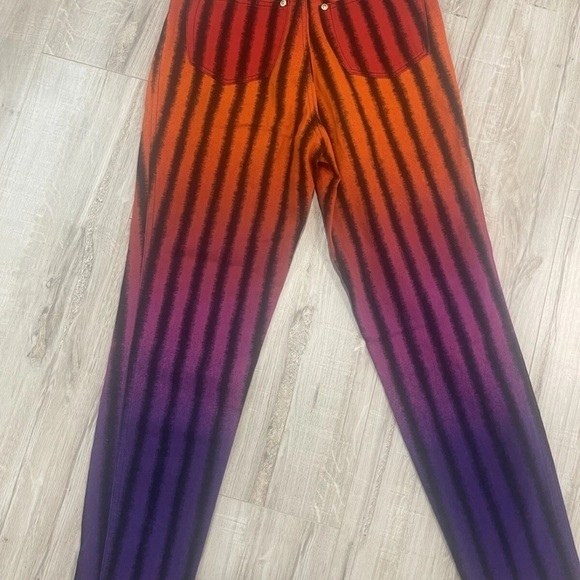 VTG Versace Jeans Couture Women’s Jeans Striped Pants Sz 28 Sz 42 Italy rare - Picture 8 of 14